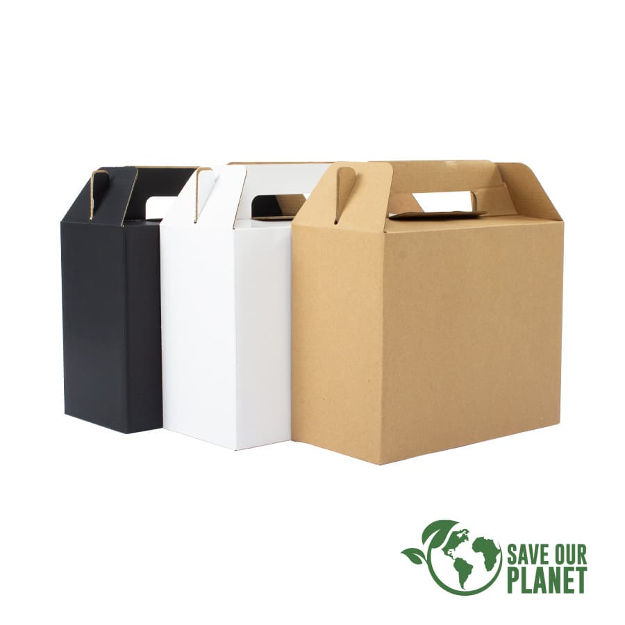 Caja autoarmable con asas, para 2 botellas de Vino