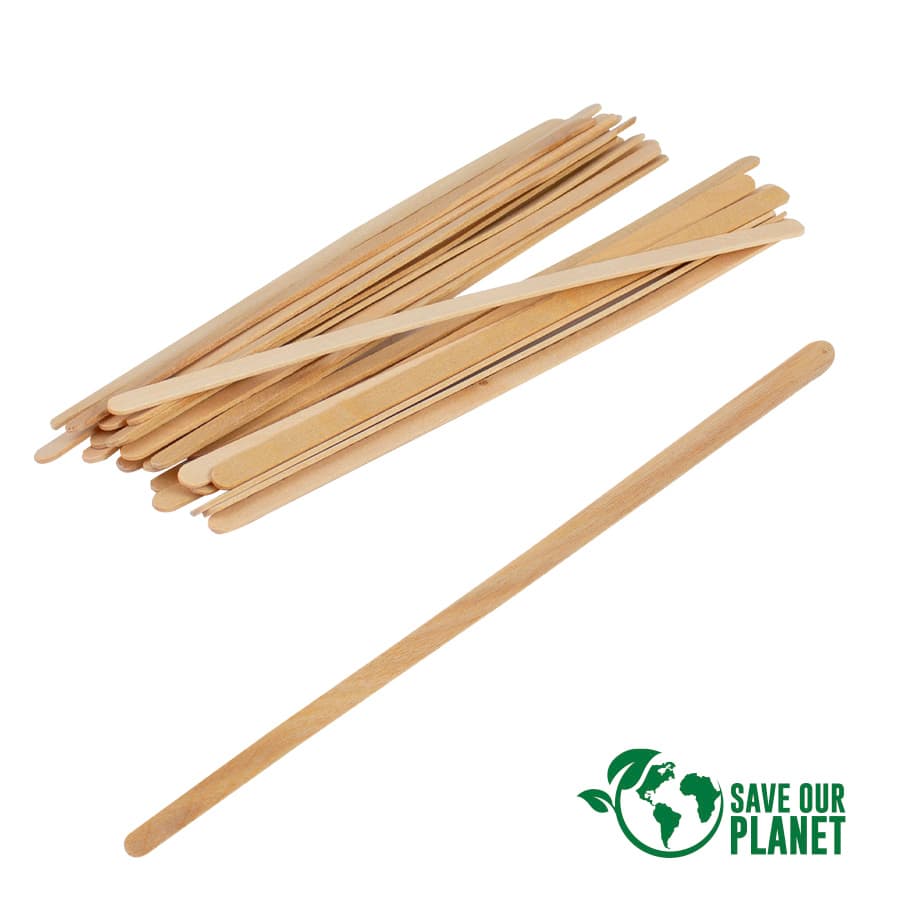 Bolsa con 100 cuchillos de madera de Abedul